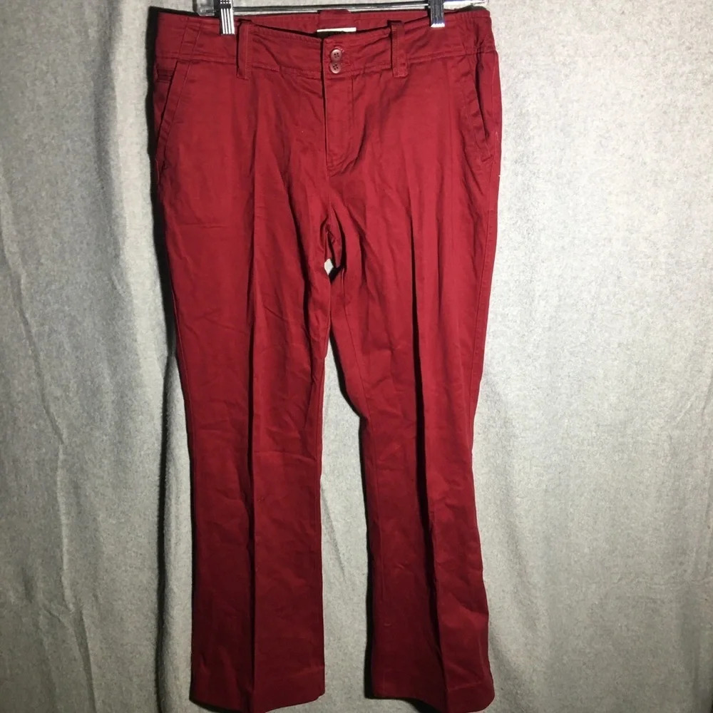Womens Cato Trousers Red Flare Casual Work Career Wear Office Business Casual